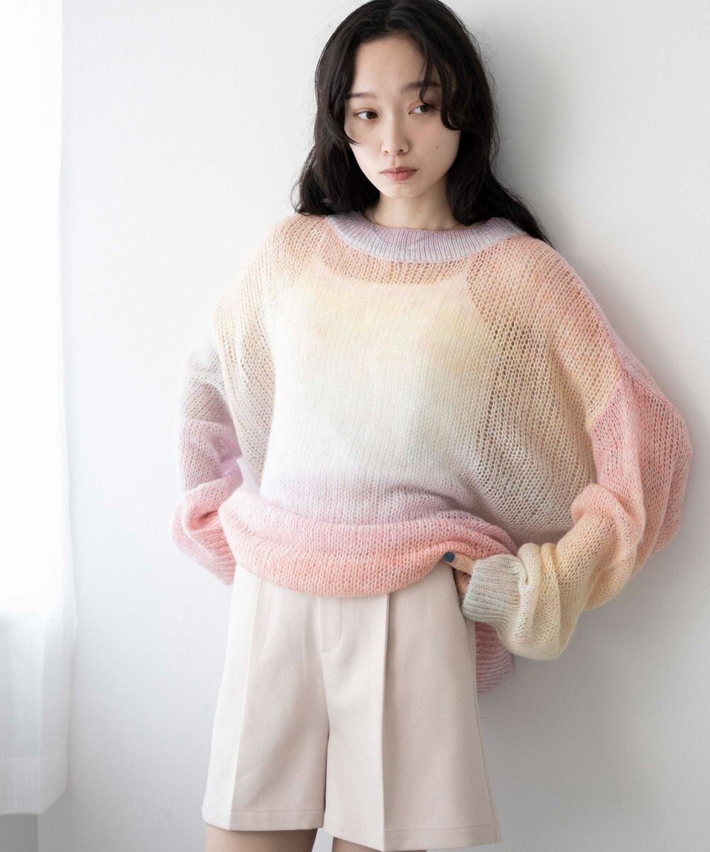 WEGO グラデーションメッシュニット 