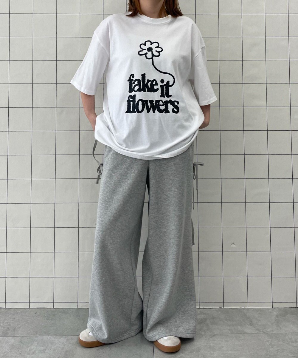 WEGO fake　it　flowersビッグT 