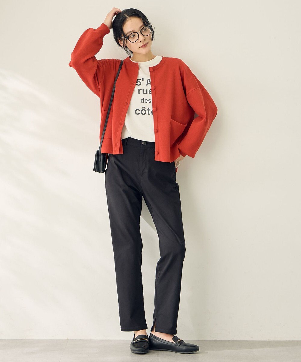 ANY スウェットライクニットカーディガン 