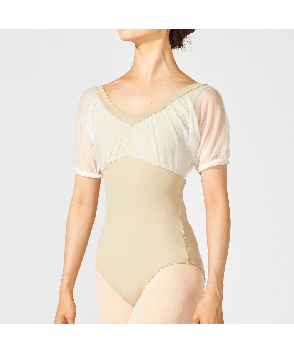 Chacott ドレープスリーブレオタード 