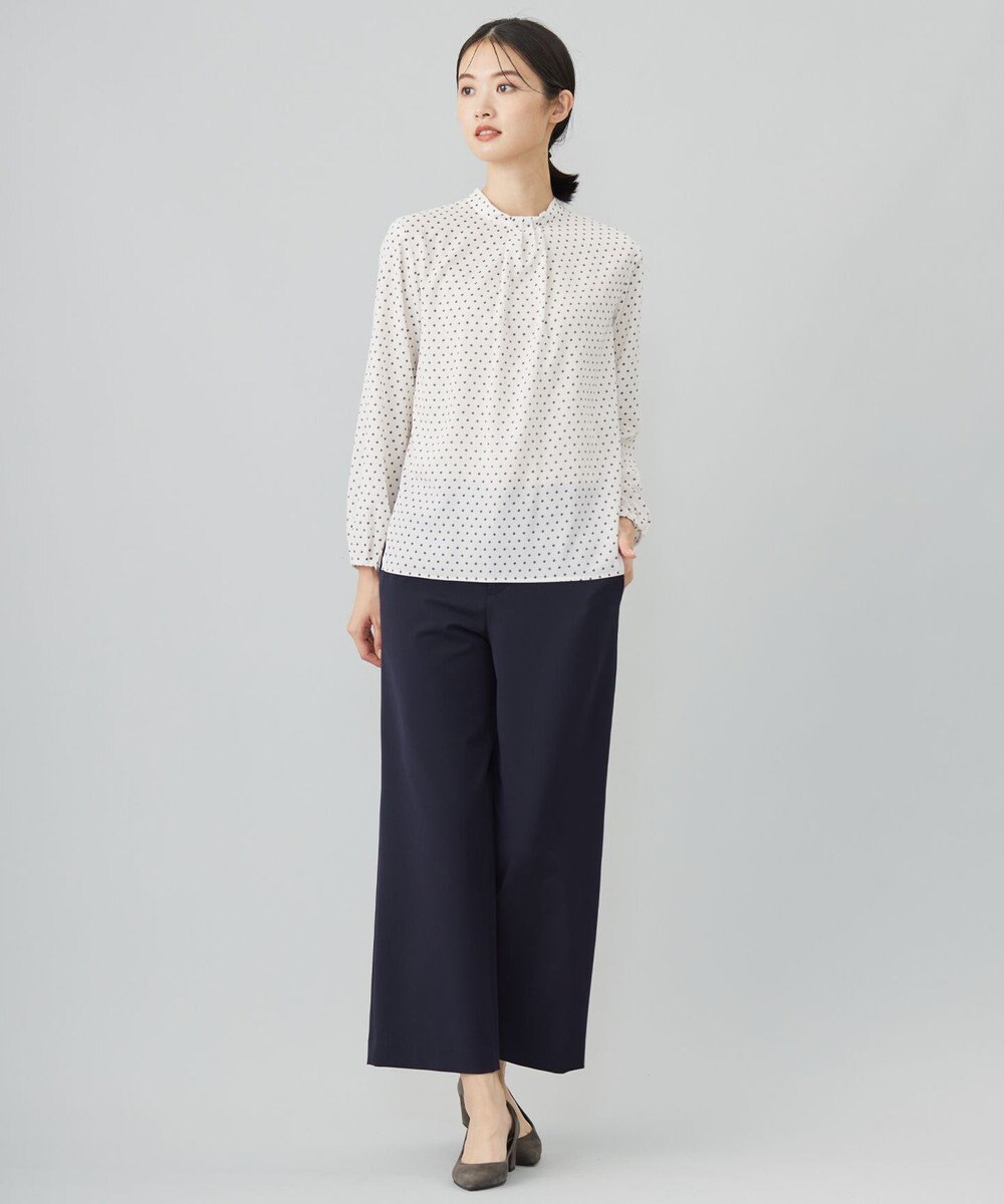 J.PRESS LADIES L 【洗える】ジオメトリックプリント ブラウス 