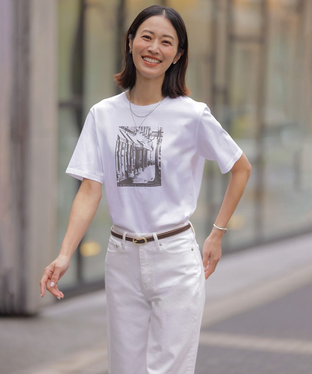 J.PRESS LADIES 【洗える】BASIC STRETCH DENIM ワイド ストレート デニム 