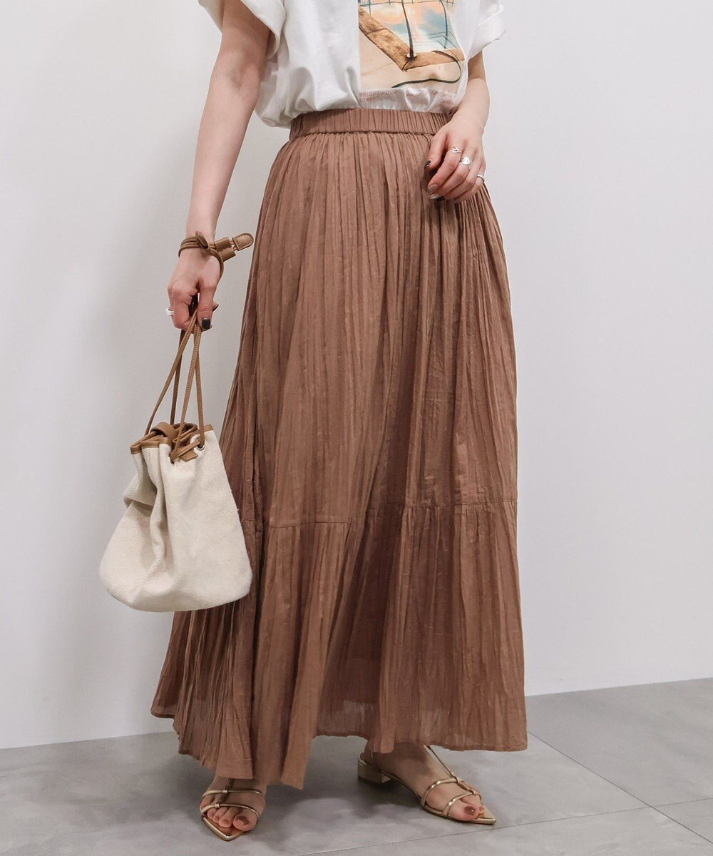 AMERICAN HOLIC ボイルクリンクルティアードスカート 