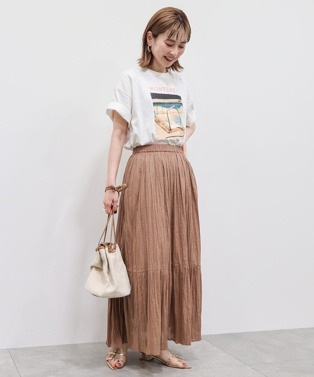 AMERICAN HOLIC ボイルクリンクルティアードスカート 