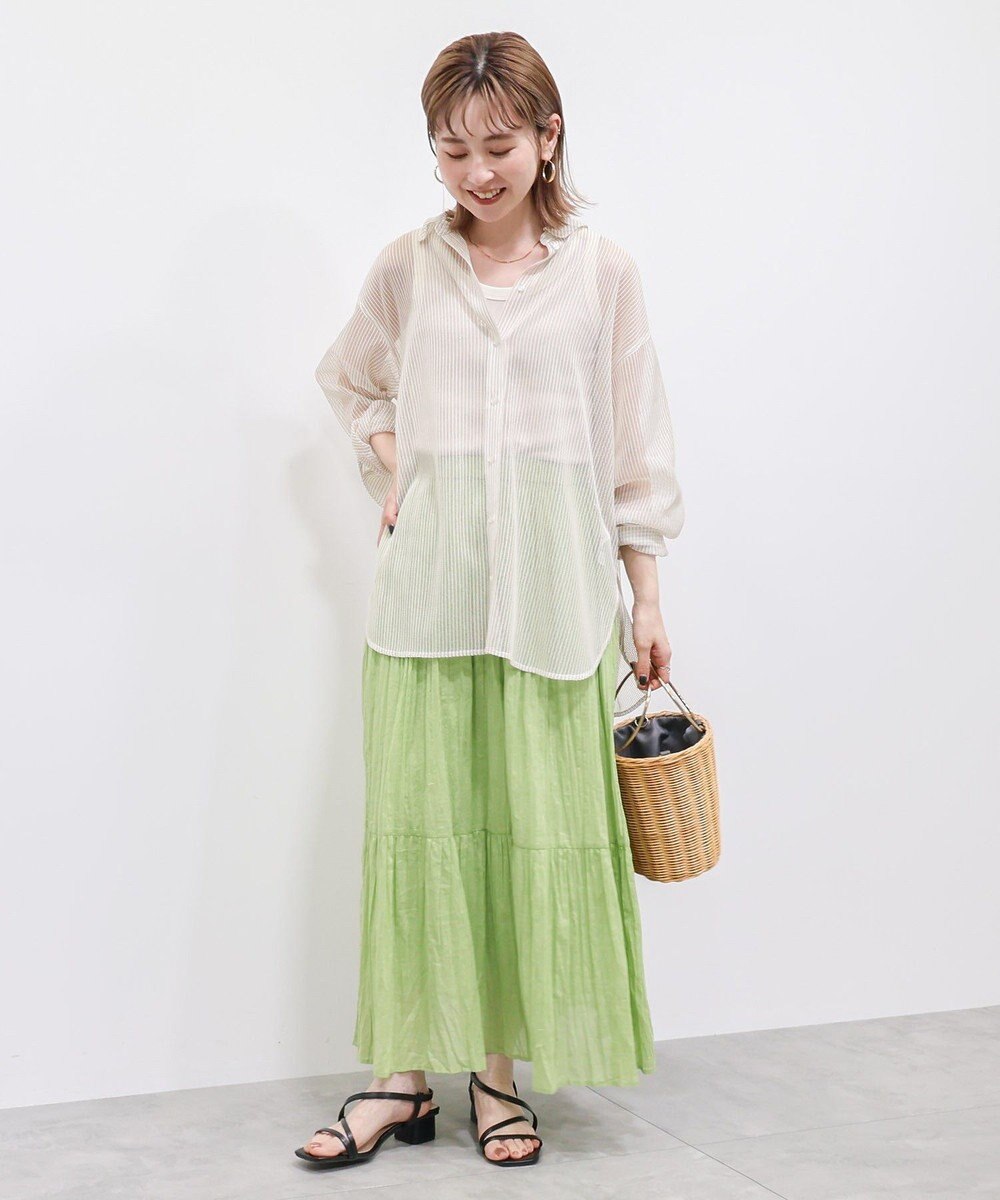 AMERICAN HOLIC ボイルクリンクルティアードスカート 