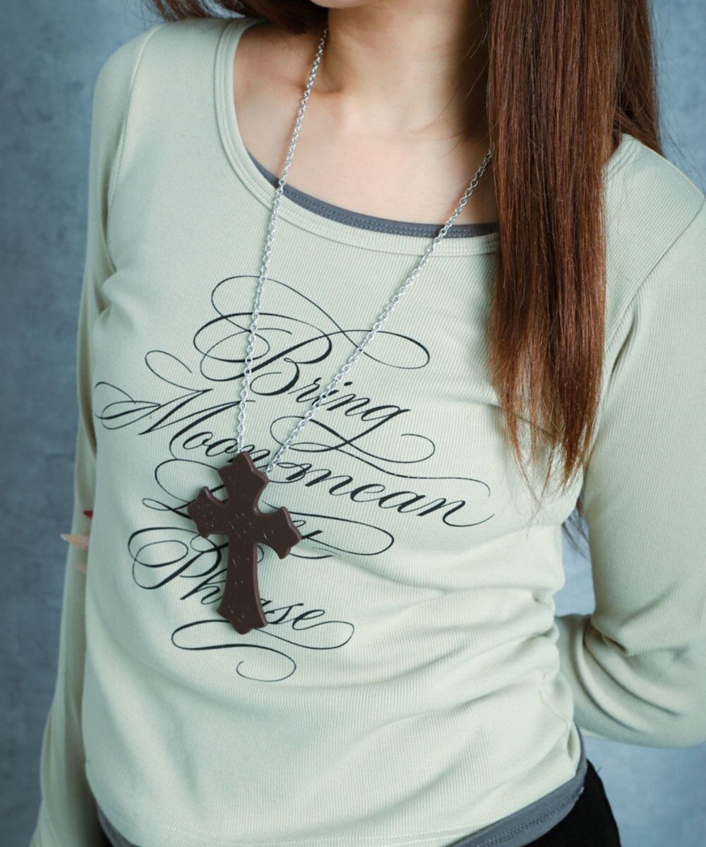 WEGO 【ユニセックス着用ITEM】MPUエンボスロゴクロスネックレス 