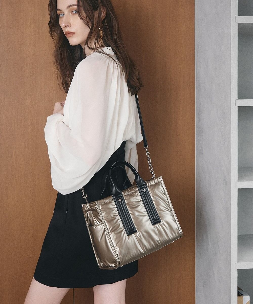 TOPKAPI 【TREASURE TOPKAPI】メタリック パデット ショルダー付 トートバッグ 