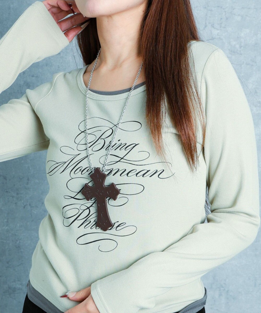 WEGO 【ユニセックス着用ITEM】MPUエンボスロゴクロスネックレス 