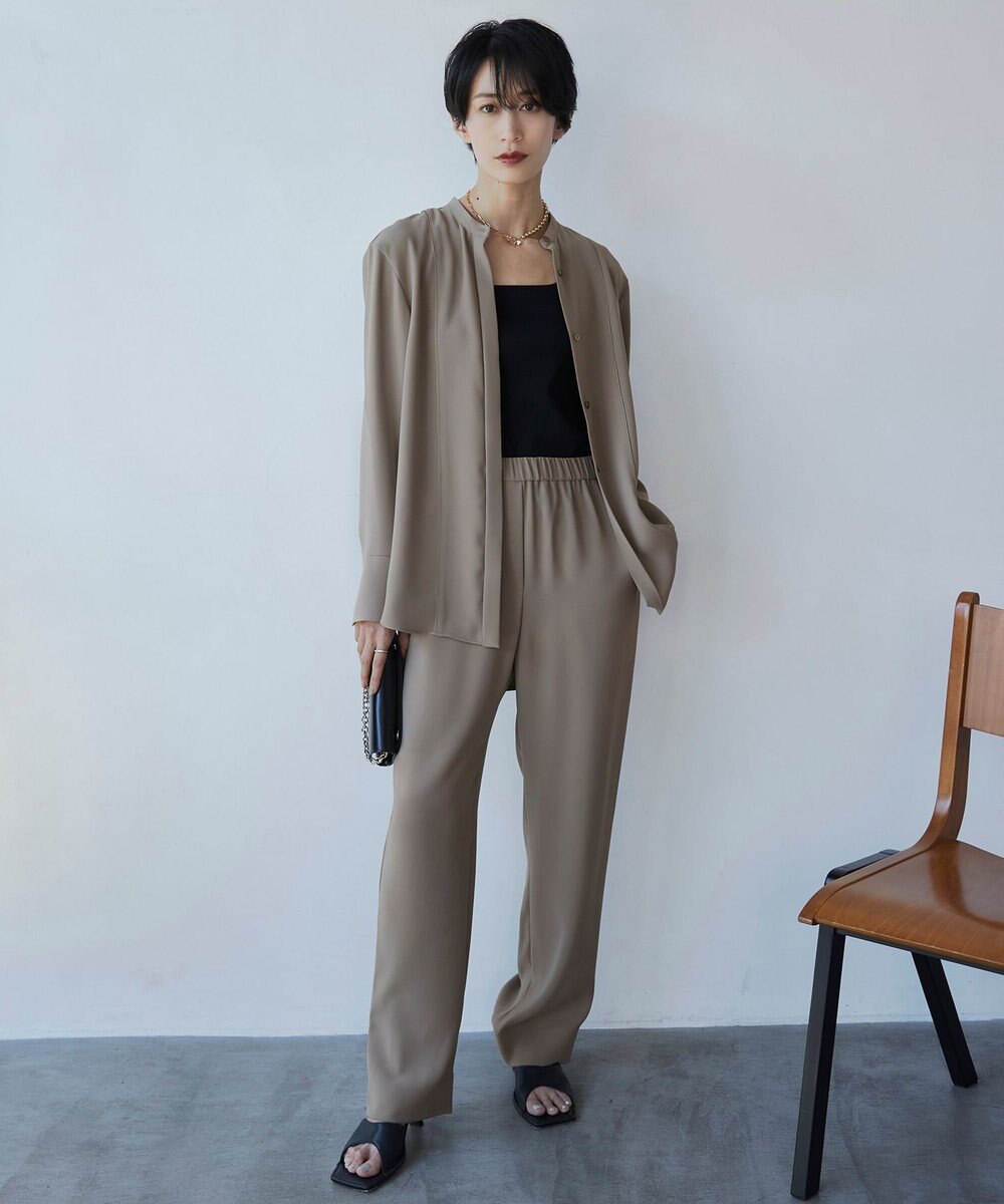 ICB L 【WEB限定カラーあり・洗える】 ライトダブルクロス ストレートパンツ 