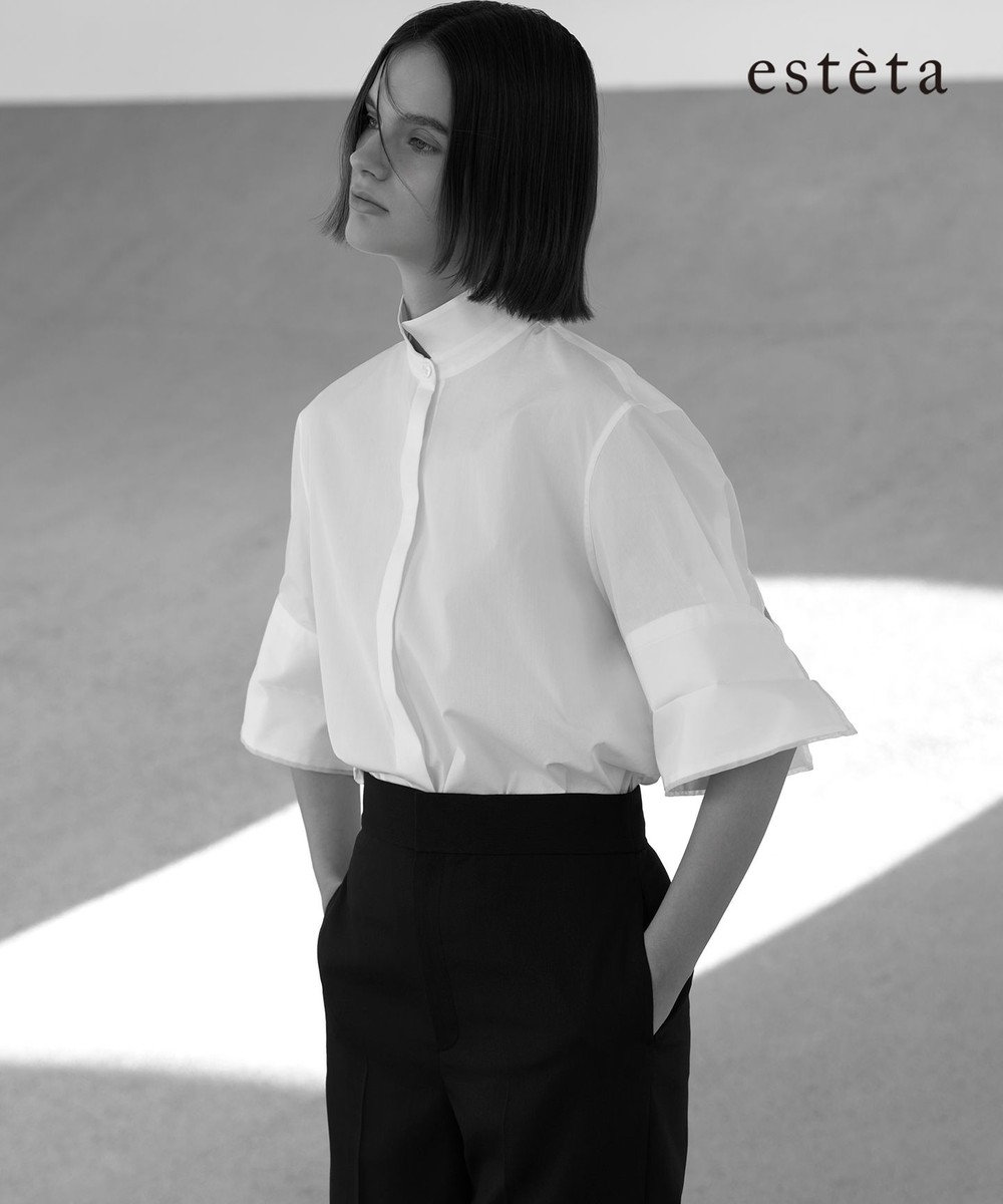 23区 【エステータ】THOMAS MASON ダブルカフス ハーフスリーブシャツ 