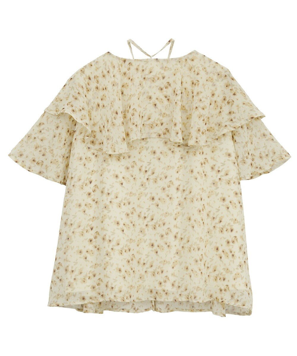 earth music&ecology チョーカー付き楊柳ラッフルブラウス 