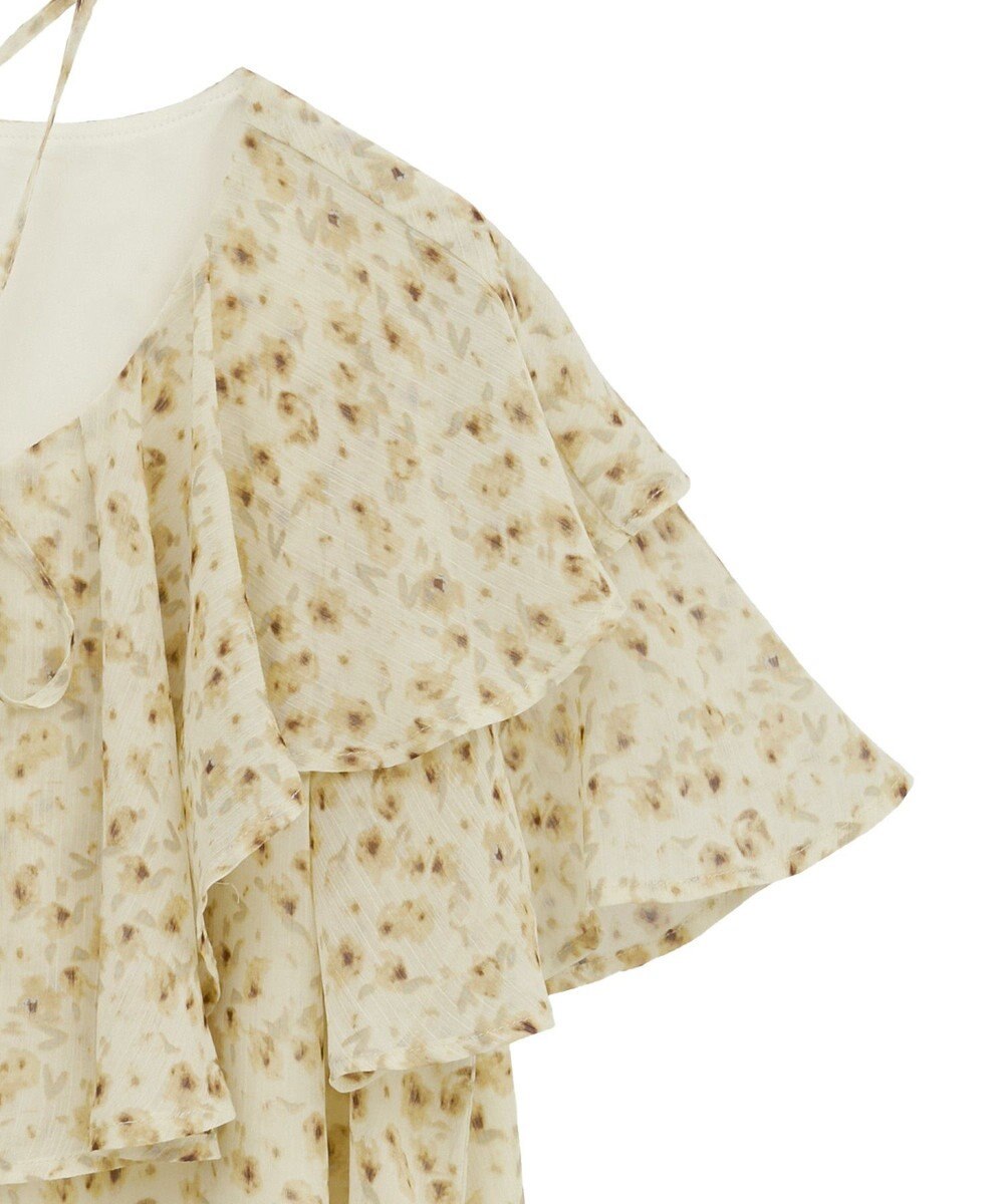 earth music&ecology チョーカー付き楊柳ラッフルブラウス 