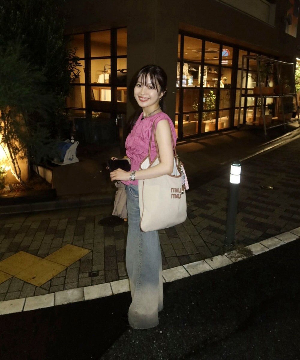 Green Parks シャーリングデザインコルセット風ブラウス 