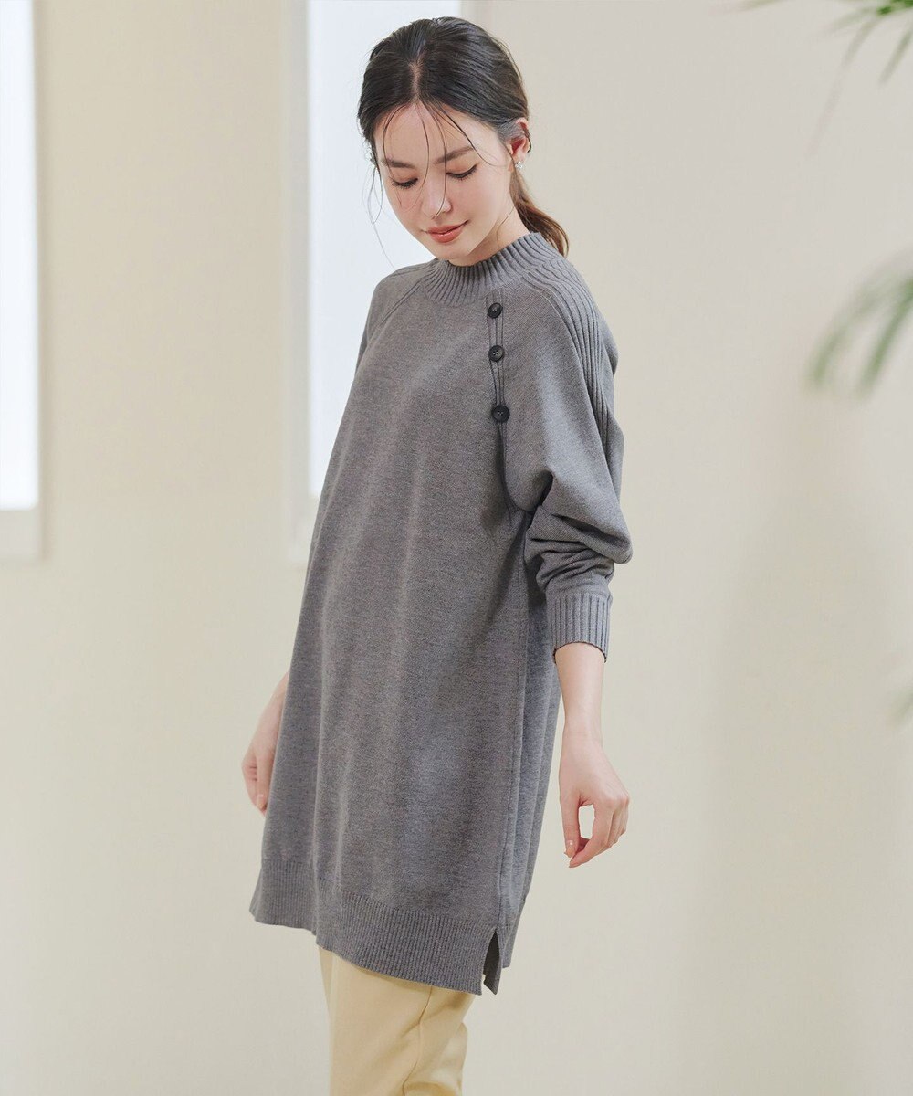 Tiaclasse 【安田美沙子さん着用・選べる2type・新色追加】ボタンニットチュニック 