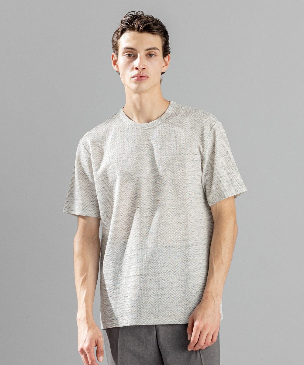 JOSEPH HOMME トップヘリンボンジャージー　クルーネックTシャツ 