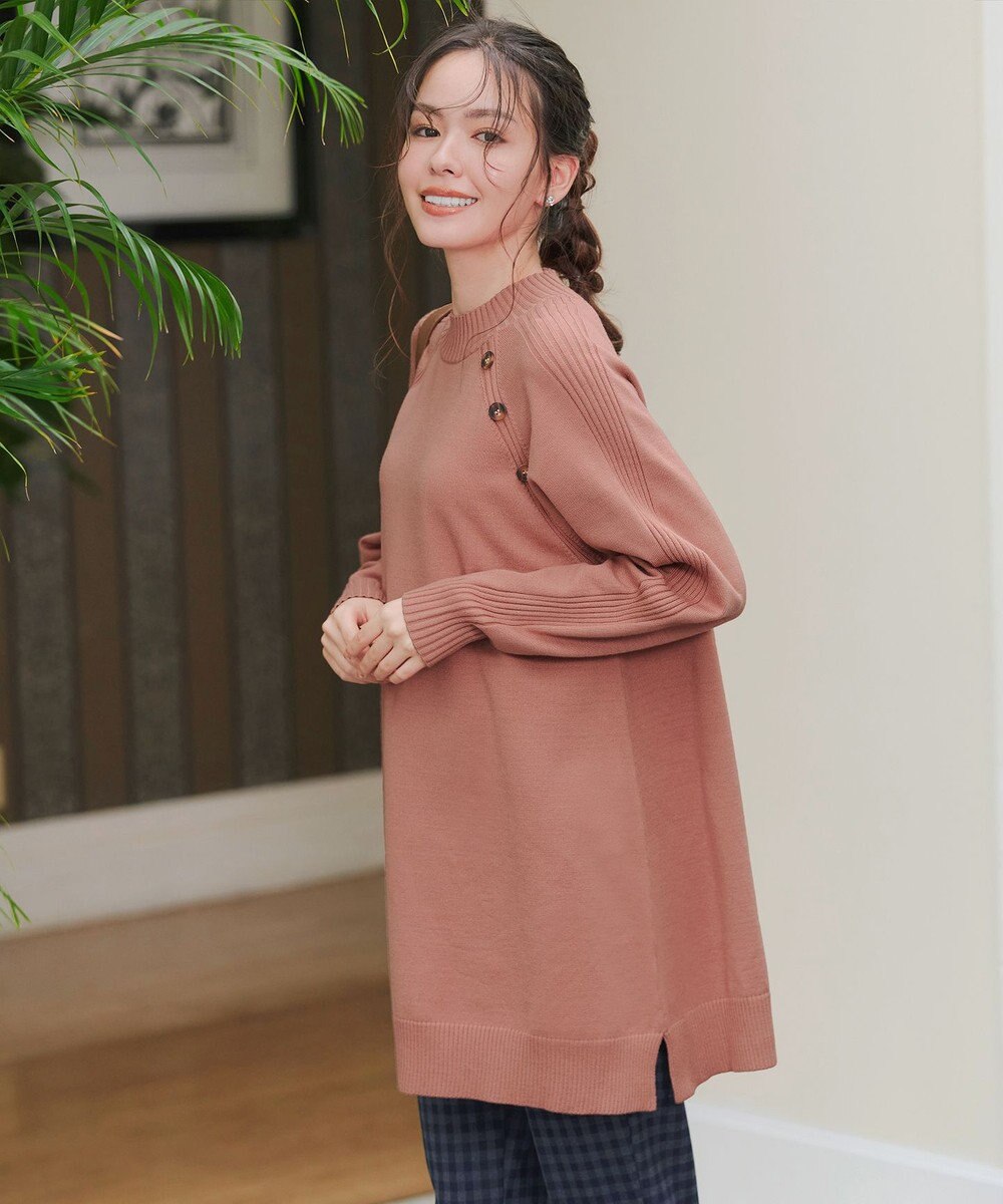 Tiaclasse 【安田美沙子さん着用・選べる2type・新色追加】ボタンニットチュニック 