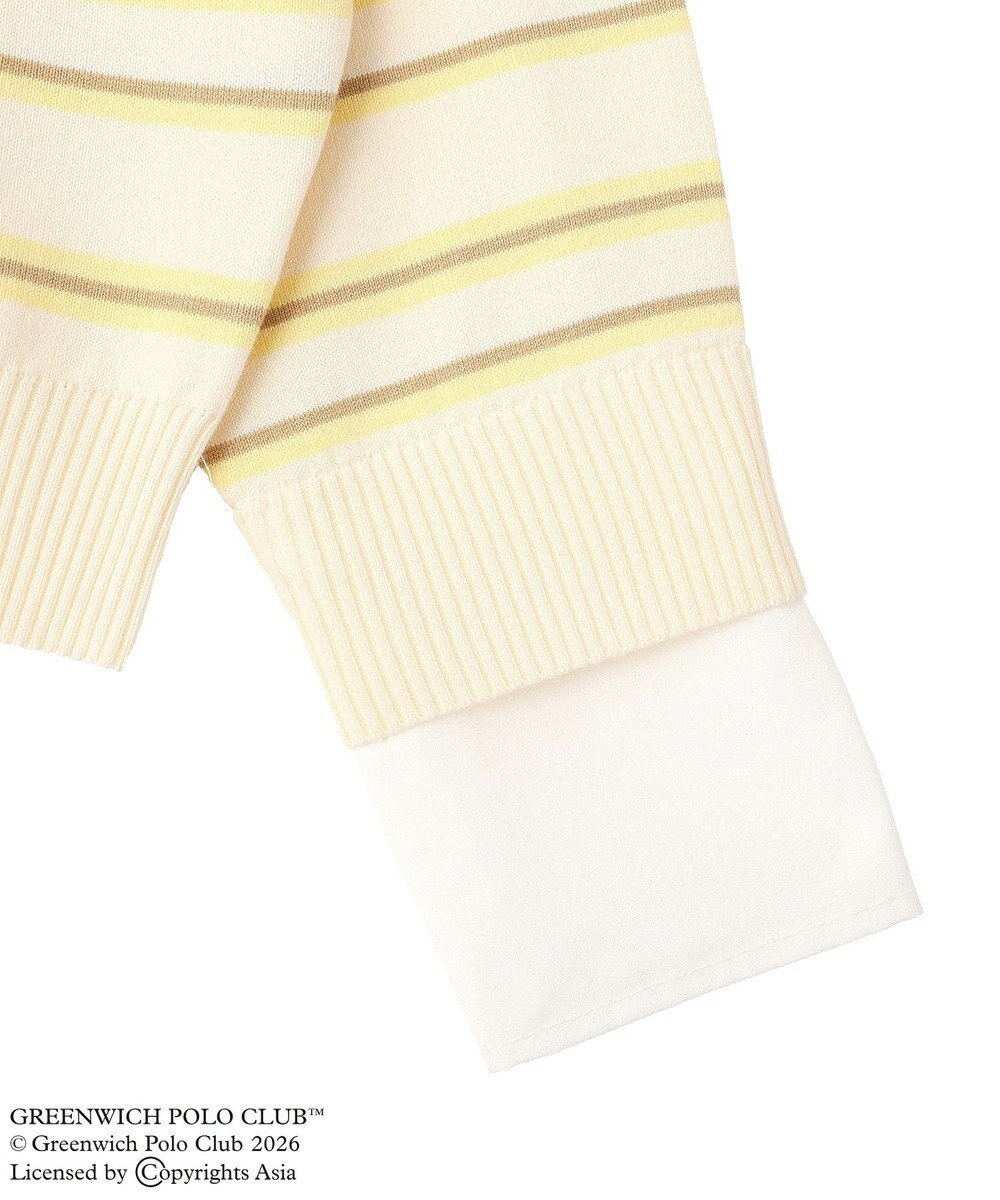 Green Parks GREENWICH POLO CLUB(TM)布帛ドッキングポロニットプルオーバー 