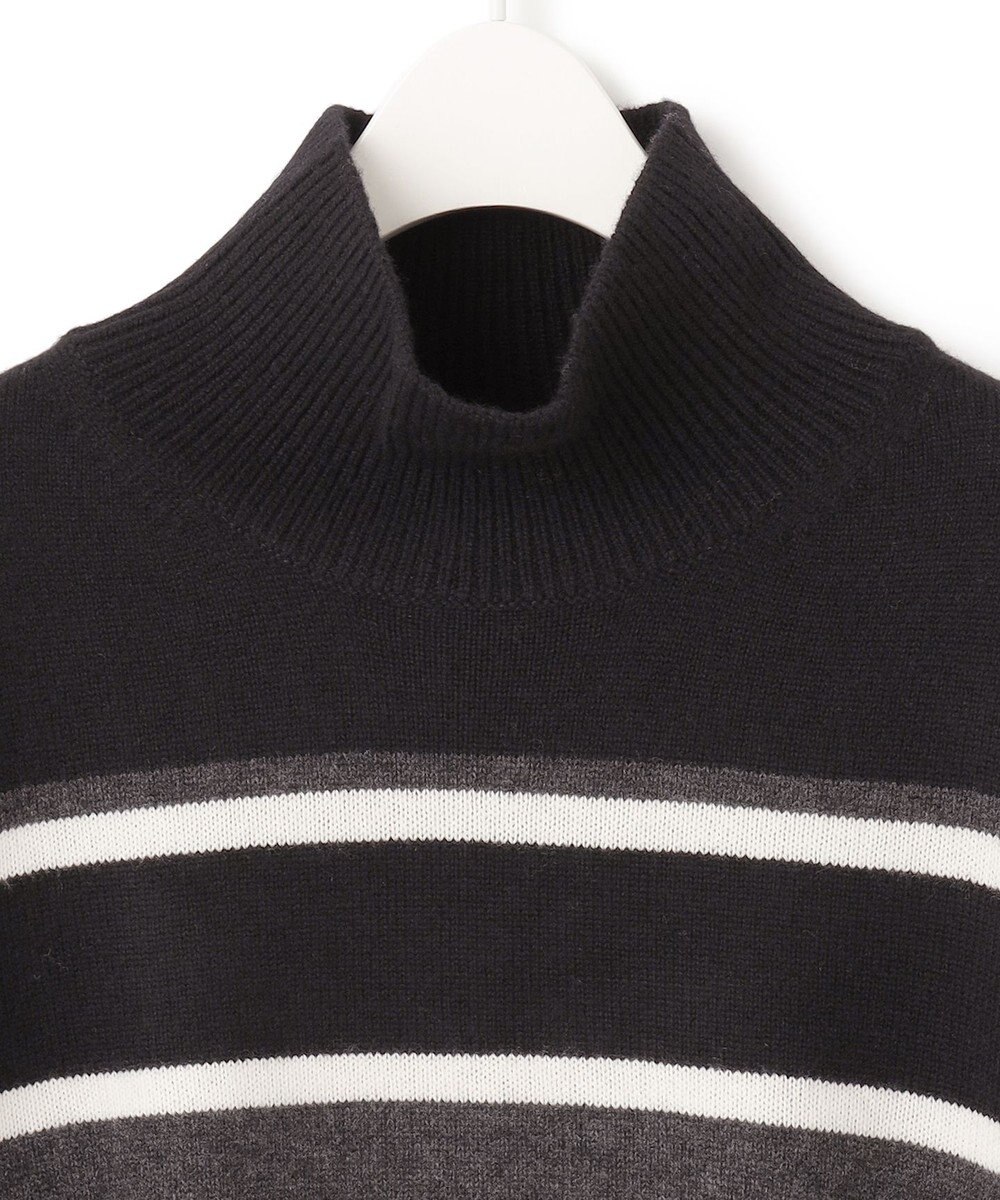 ICB 【洗える】 ソフトカシミヤミックス ハイネック柄ニット 