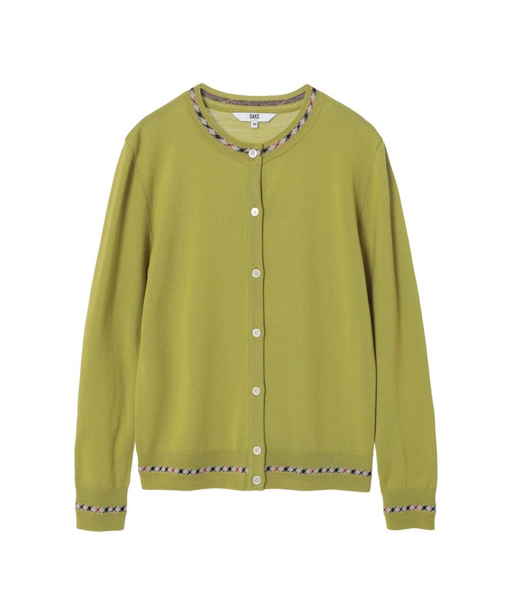 DAKS スーパーファインメリノウール チェックカーディガン 