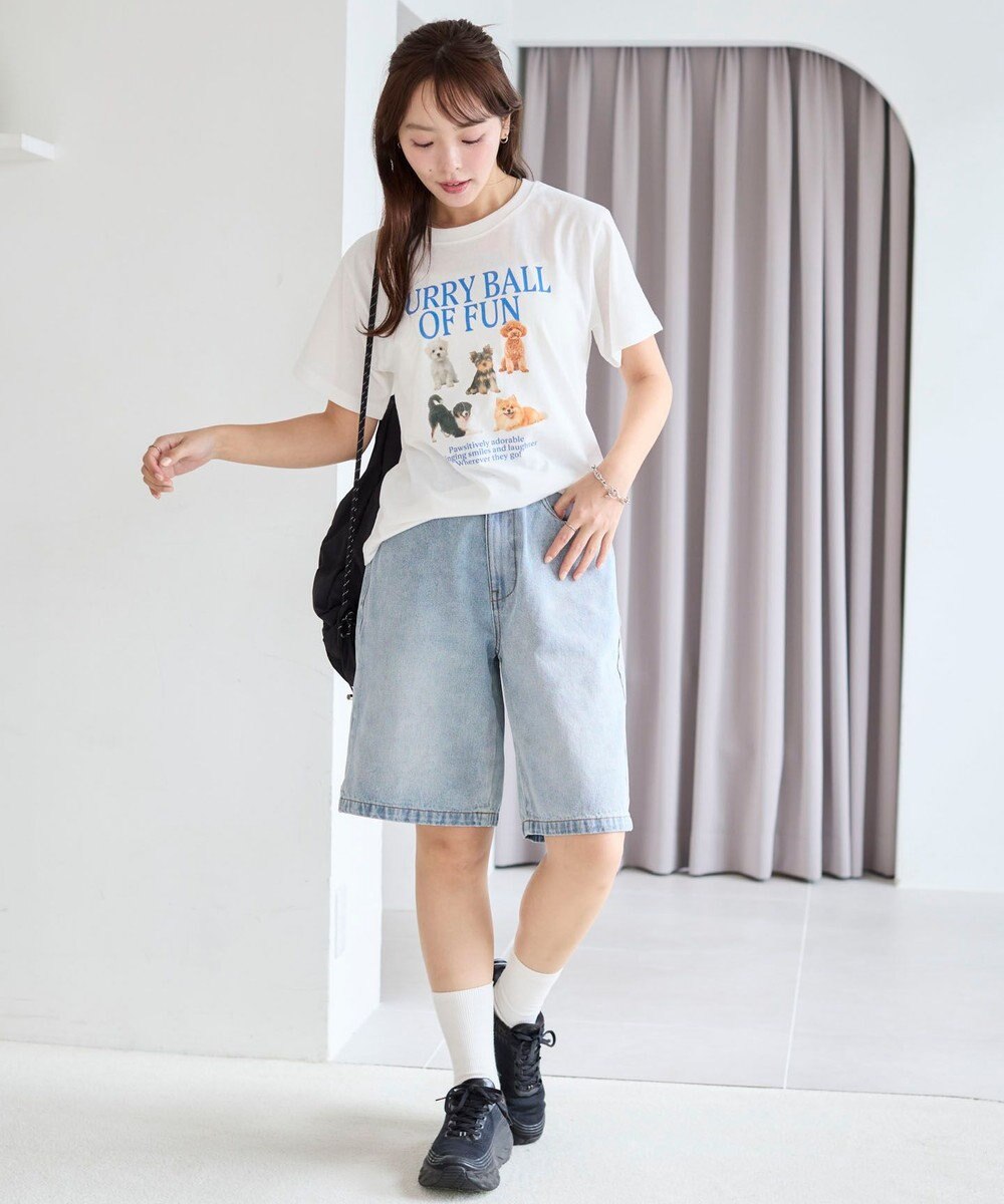 WEGO 【SMサイズ展開】ヴィンテージウォッシュデニムハーフパンツ 