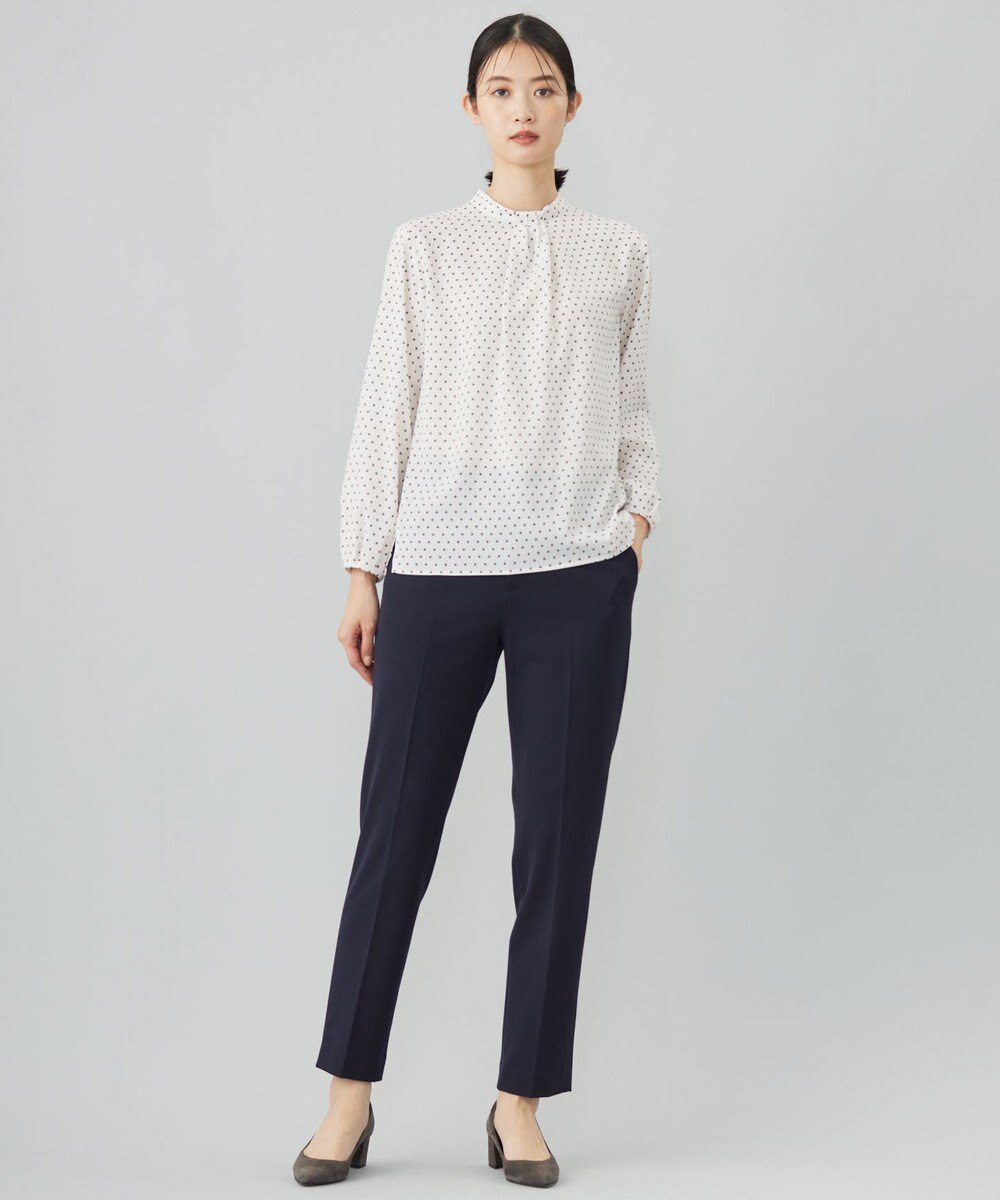 J.PRESS LADIES L 【洗える】ジオメトリックプリント ブラウス 