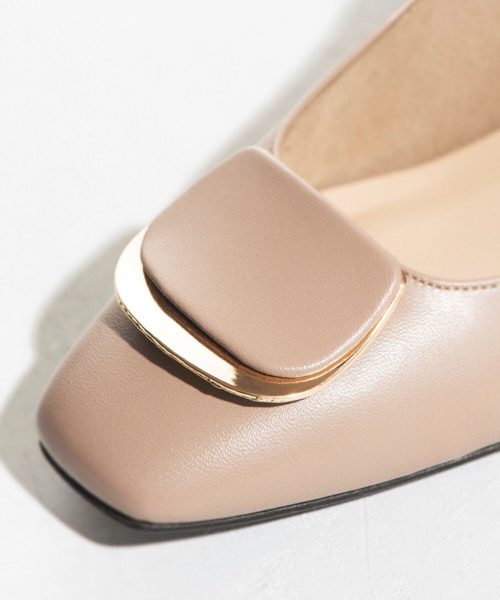 Dominic3 スクエアモチーフ レザーパンプス 