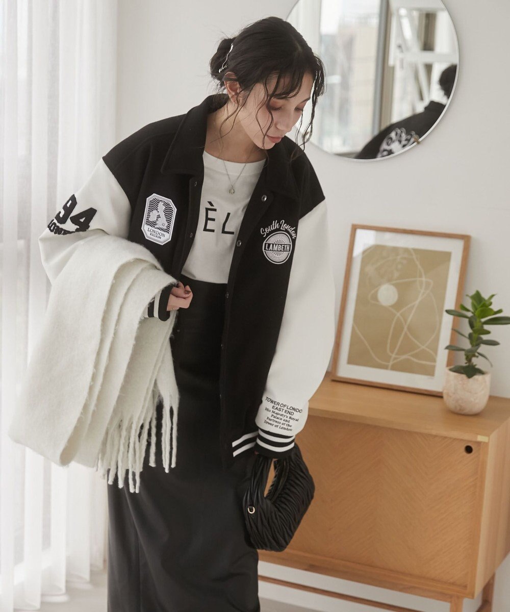 WEGO 【ユニセックス着用ITEM/SMLサイズ展開】メルトンワッペンスタジャン 