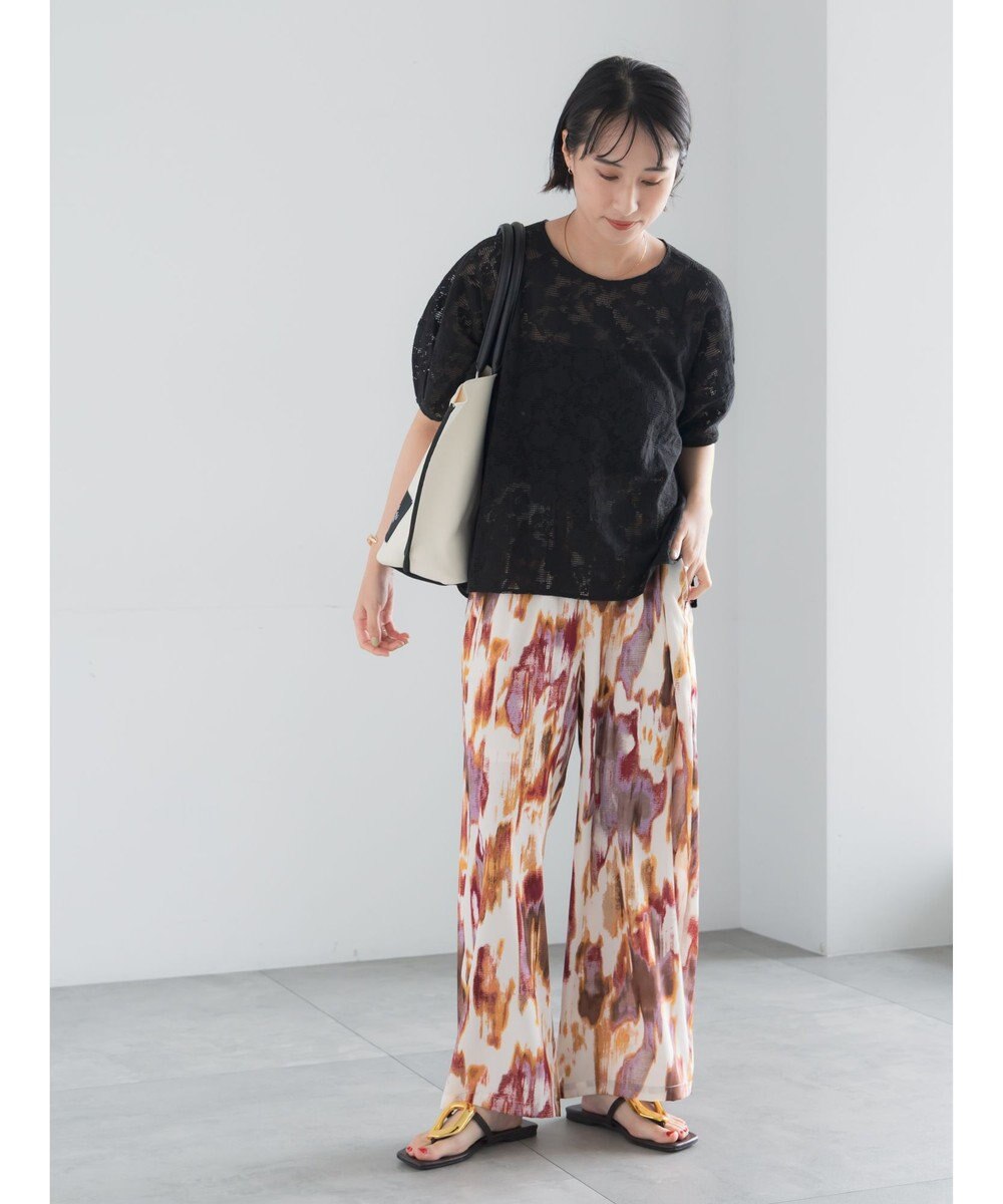 Te chichi メッシュレースボリュームスリーブブラウス 
