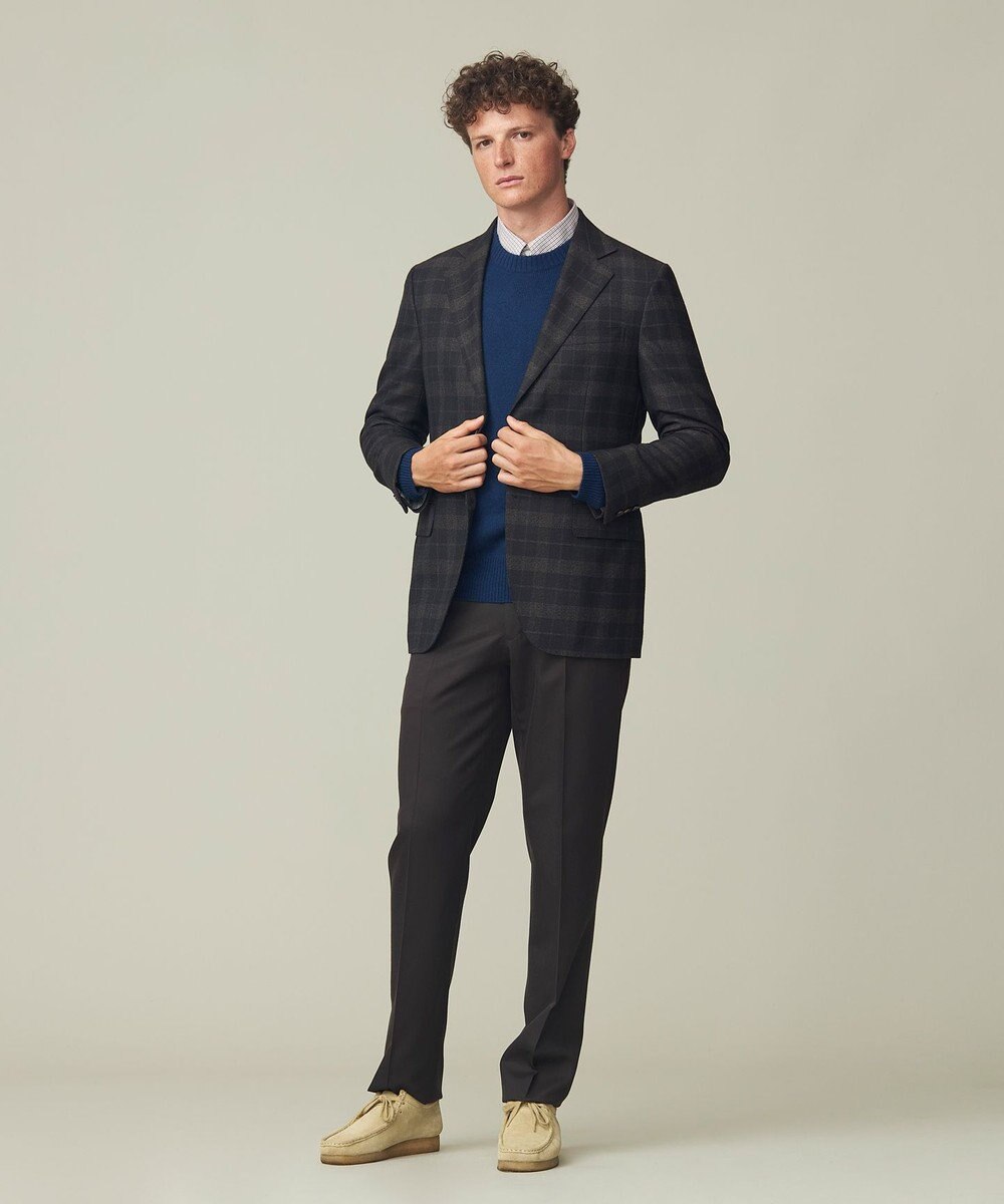 J.PRESS MEN カシミア サドルショルダー クルーネック ニット 