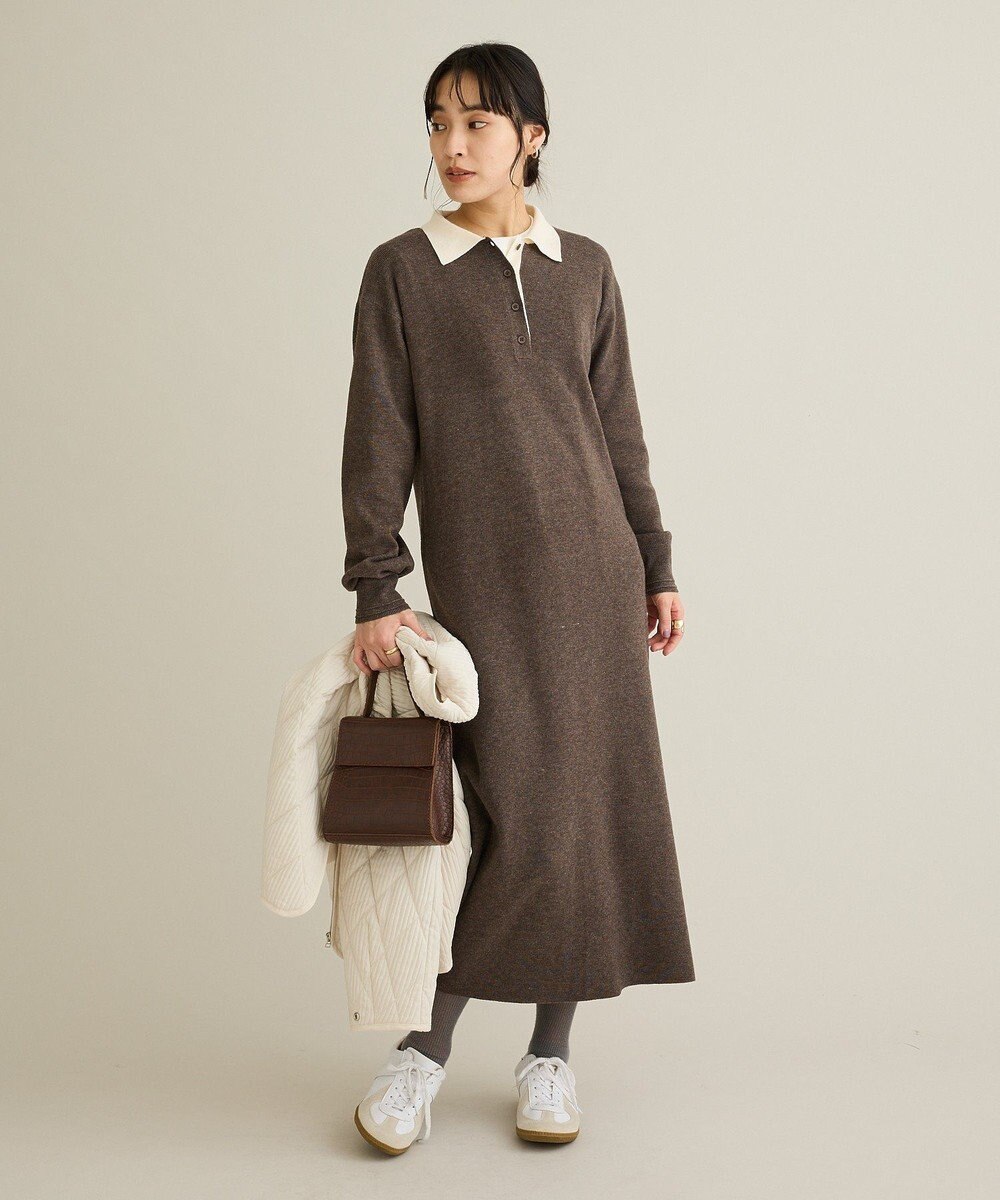 CRAFT STANDARD BOUTIQUE ポロ衿ニットワンピース 