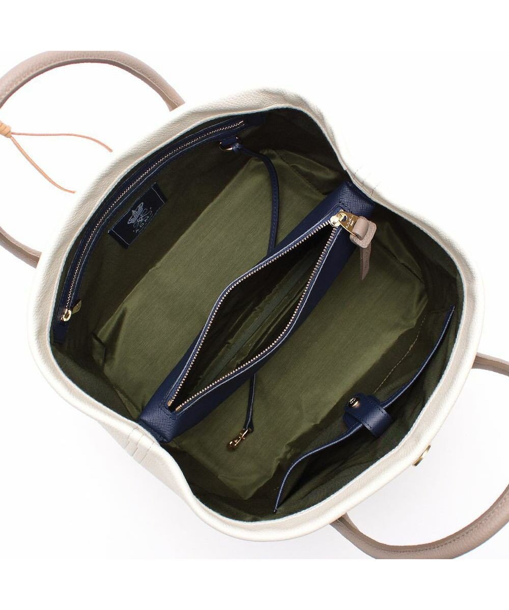 A.D.M.J. 【牛革】モーツァルト/スパニッシュレザーバイカラー金ボタントートM 