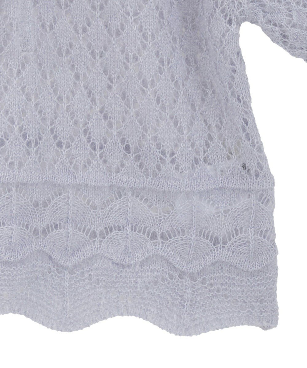 earth music&ecology キャットヤーン透かし編みニットプルオーバー 