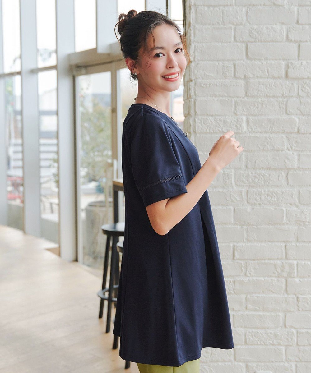 Tiaclasse L 【洗える・接触冷感・紫外線ケア・サラごこち】はしごレースチュニック 