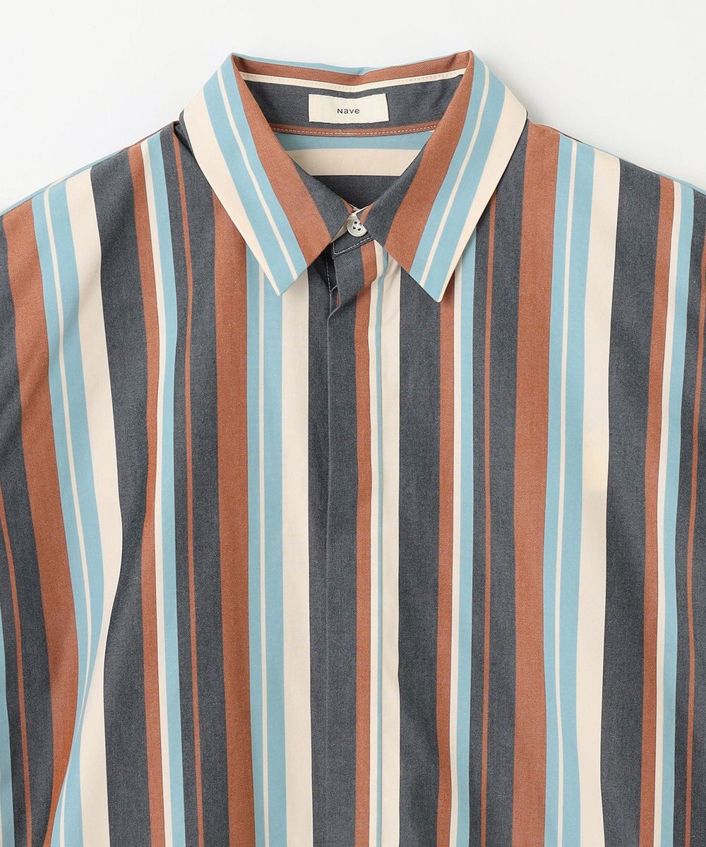 NAVE 【Nave 　洗える】ワイドストライプ ブラウス 