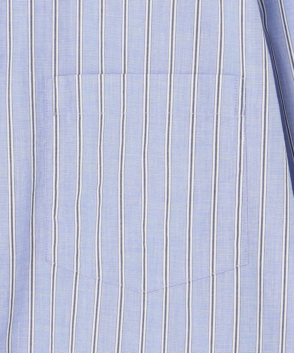 J.PRESS YORK STREET 【UNISEX】タイプライターストライプ バンドカラーシャツ 