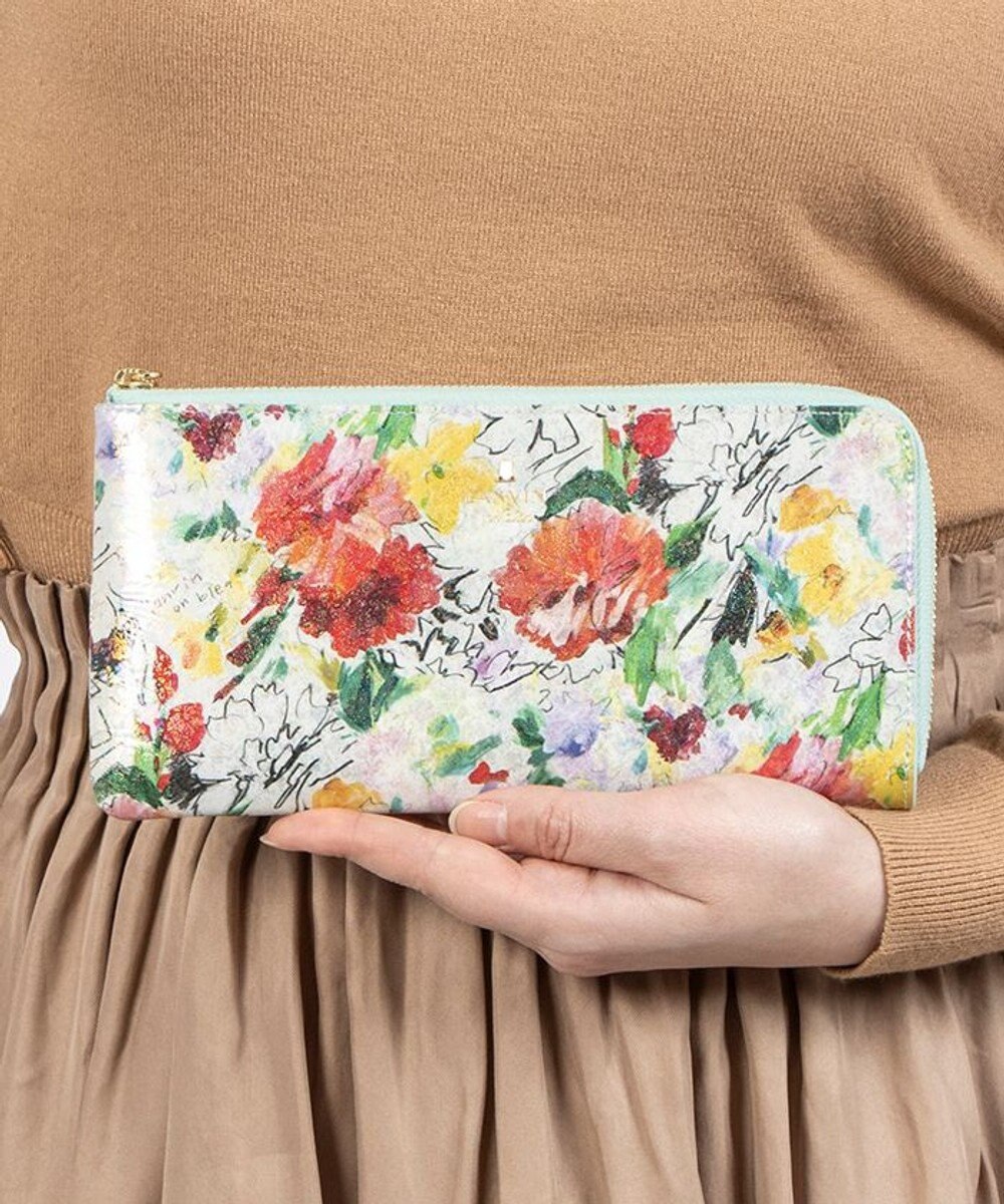 LANVIN en Bleu アクアレル Lファスナー長財布 