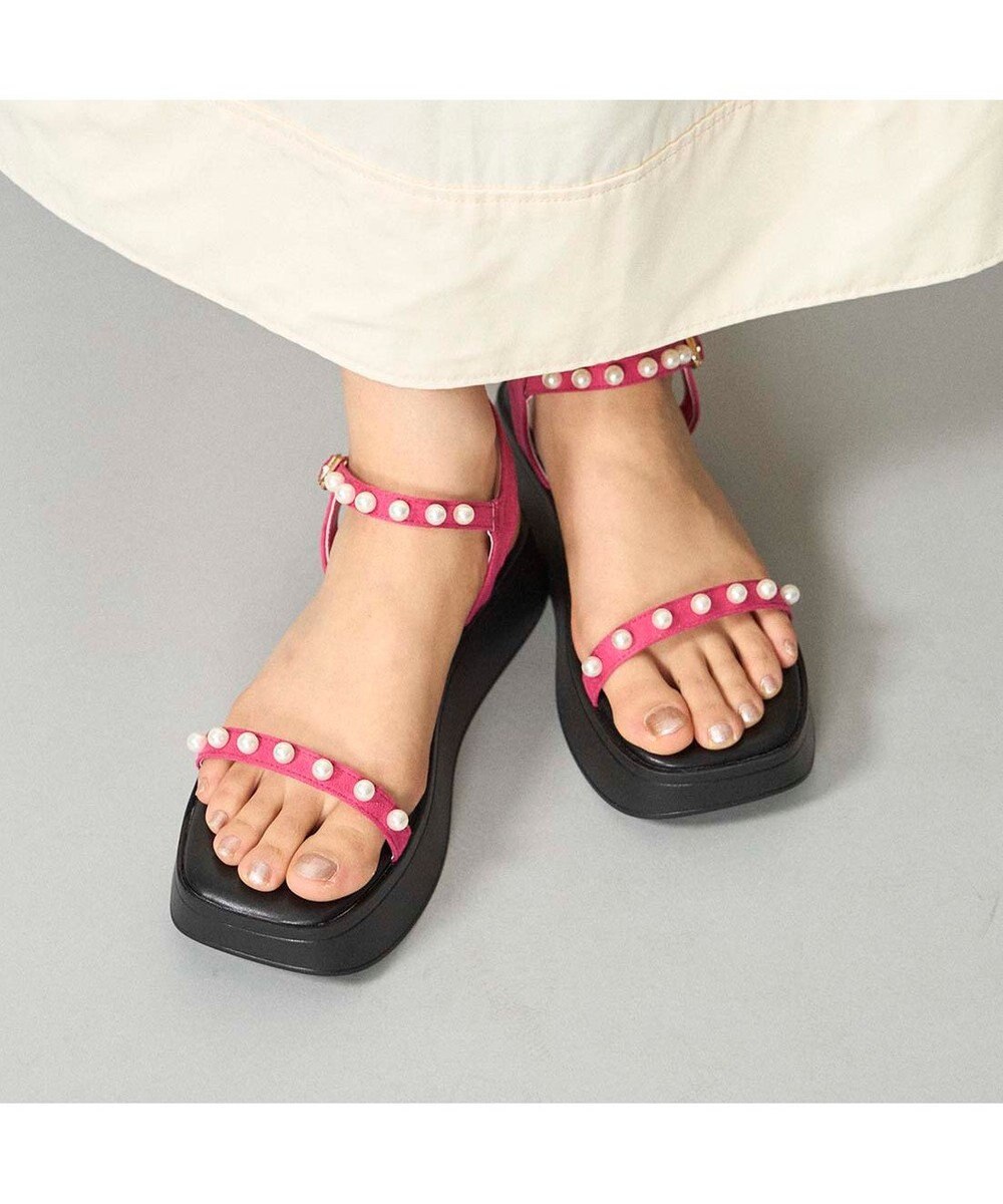 MODE ET JACOMO <noyau>パールデザイン厚底スポーツサンダル 