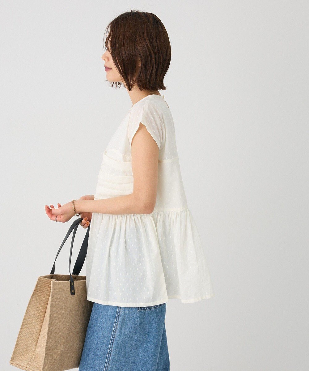 CRAFT STANDARD BOUTIQUE インド綿ドット刺繍ブラウス 