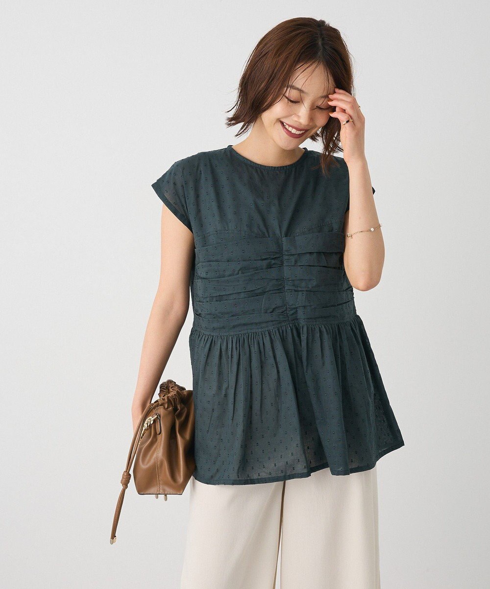 CRAFT STANDARD BOUTIQUE インド綿ドット刺繍ブラウス 