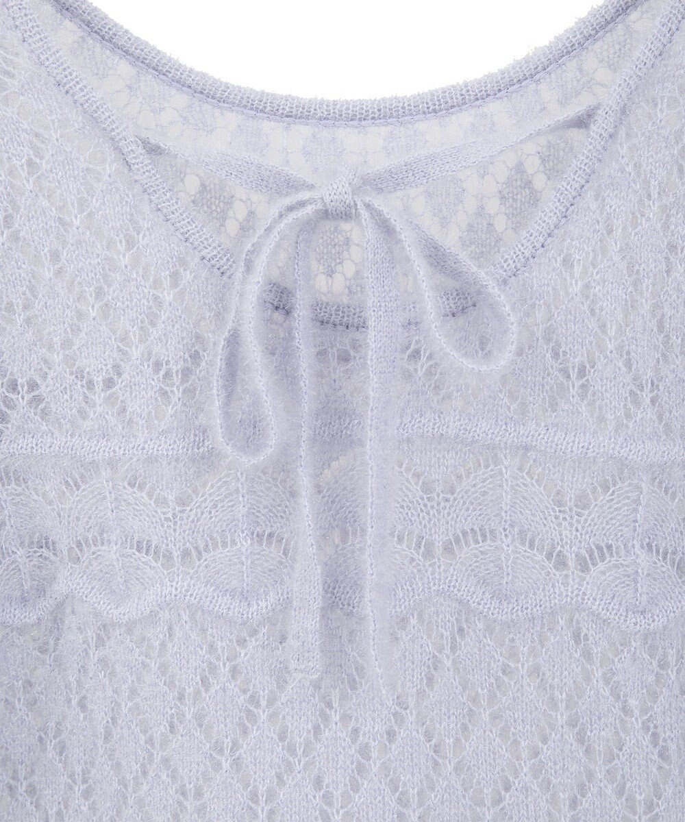 earth music&ecology キャットヤーン透かし編みニットプルオーバー 