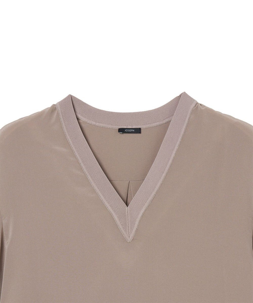JOSEPH 【洗える】クレープ ド ソワ　Vネックブラウス 