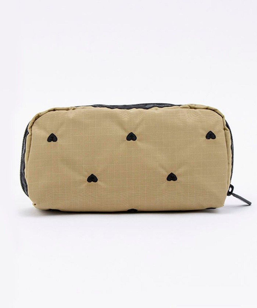 LeSportsac RECTANGULAR COSMETIC/モカブラックハートエンブロイダリー 