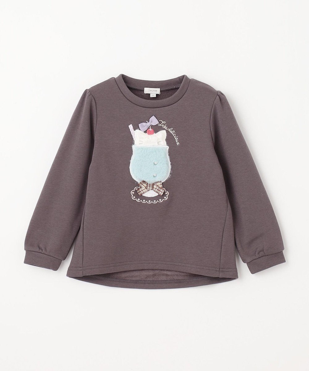 ANY KIDS 裏シャギー アップリケ トレーナー 