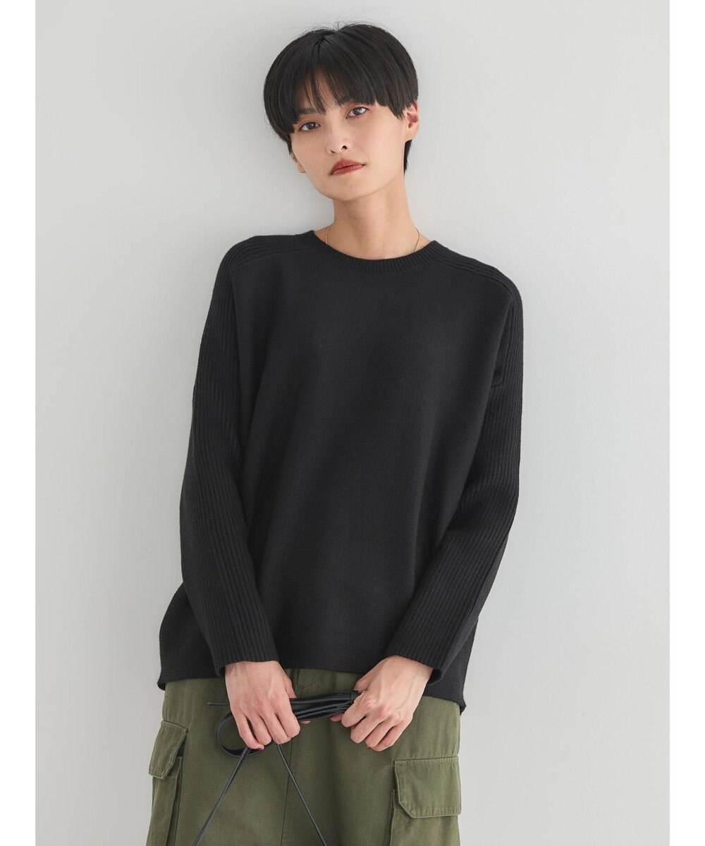 AMERICAN HOLIC バイパチ袖リブラグランニットプルオーバー 
