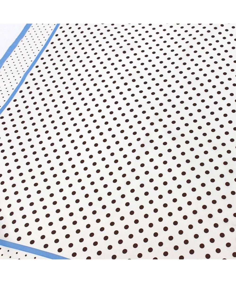 Marca 【Marcaオリジナル】ラインボーダードット 小判 シルクツイル スカーフ 