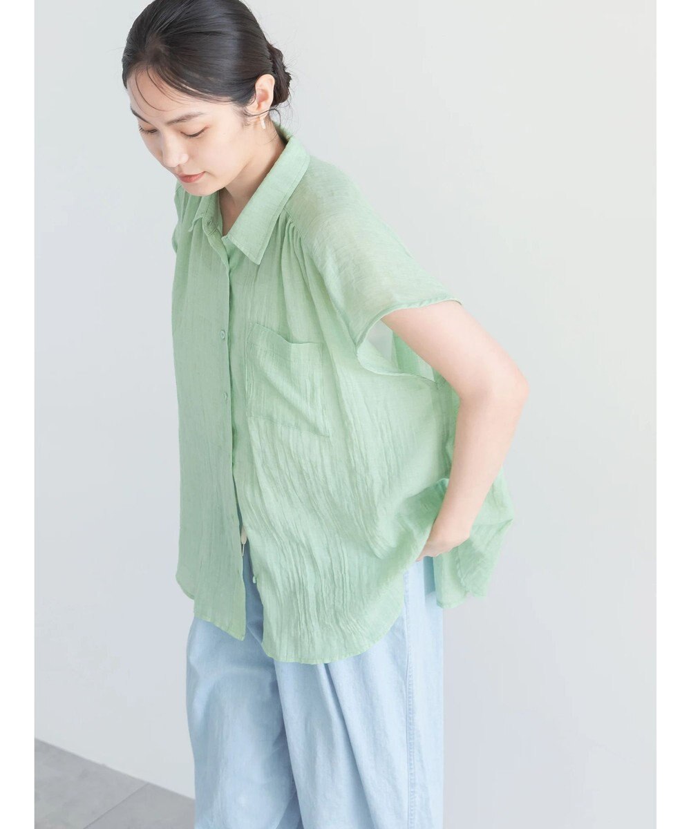 Te chichi 【7色展開】シャンブレーボイルフレンチスリーブシャツ 