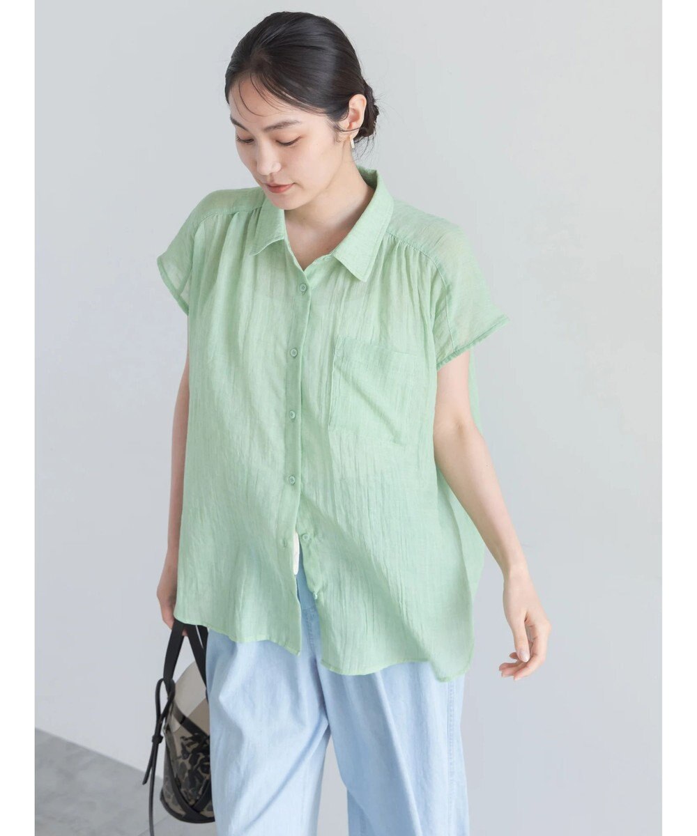 Te chichi 【7色展開】シャンブレーボイルフレンチスリーブシャツ 