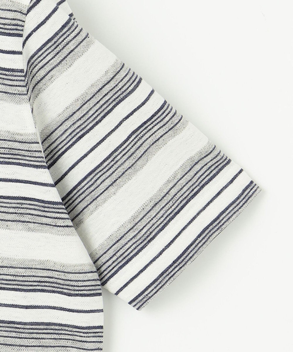 JOSEPH ABBOUD 【吸水速乾】リネンマルチボーダー Tシャツ 