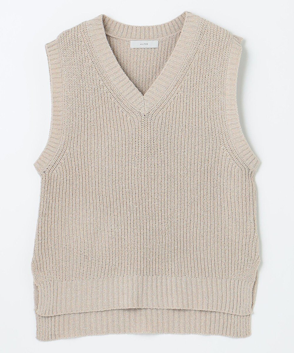 ANY Vネックラメニットベスト 