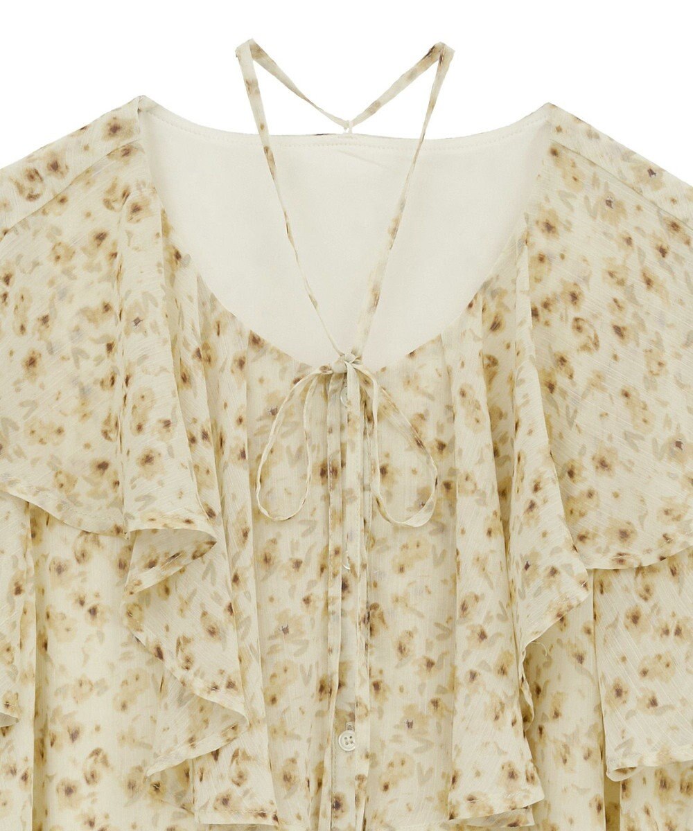 earth music&ecology チョーカー付き楊柳ラッフルブラウス 